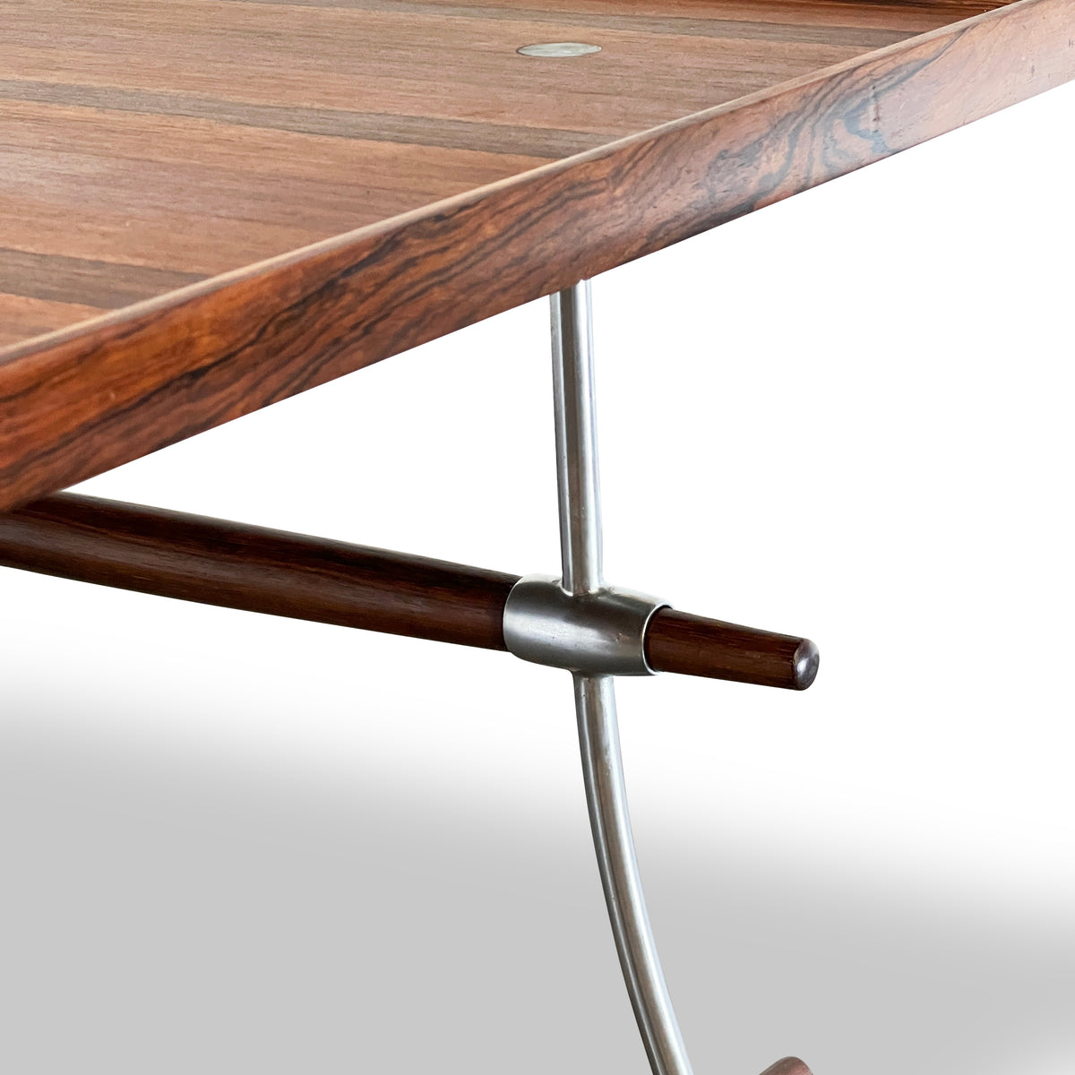 Danish Chrome and Rosewood Coffee Table by Jens Quistgaard