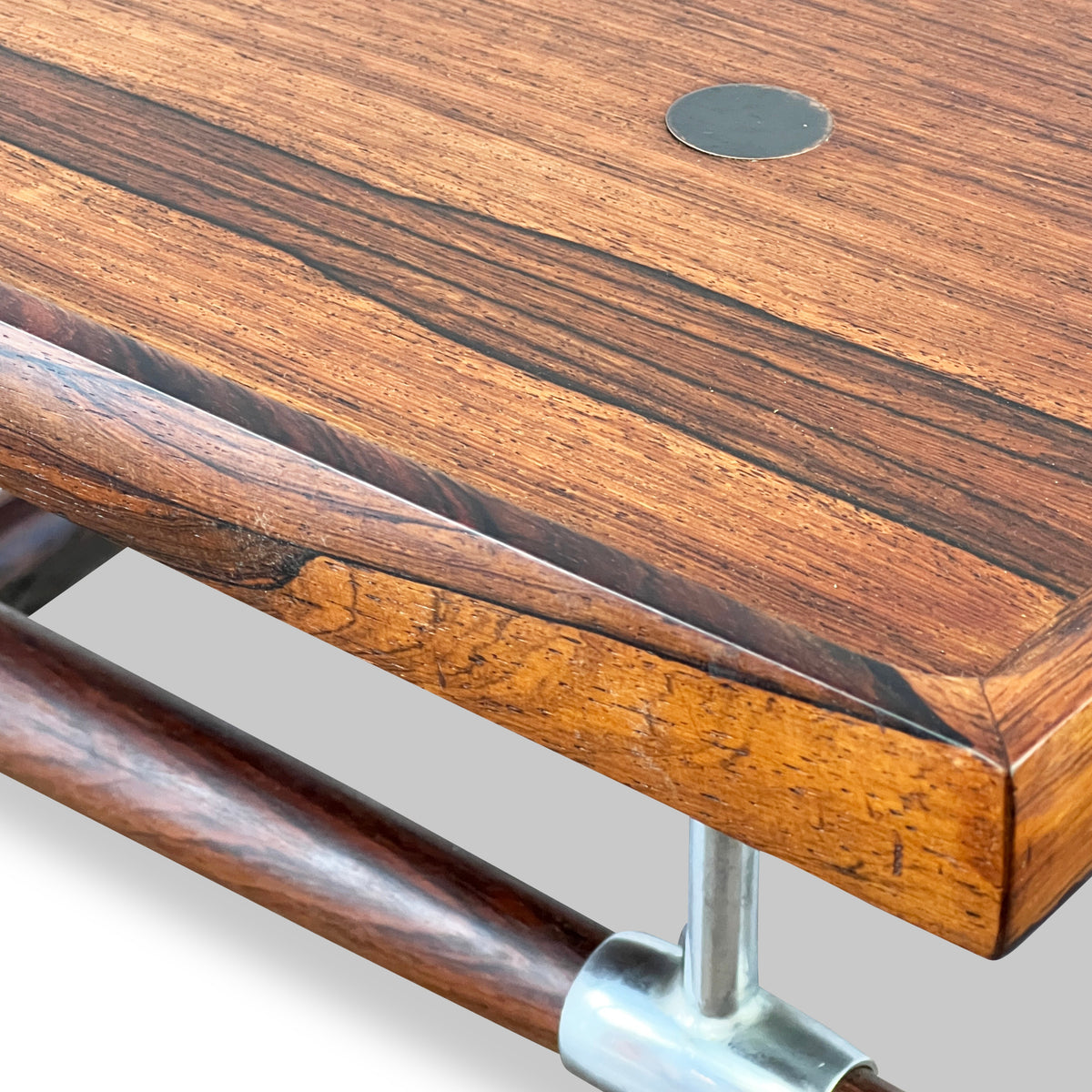 Danish Chrome and Rosewood Coffee Table by Jens Quistgaard