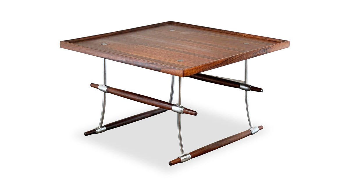 Danish Chrome and Rosewood Coffee Table by Jens Quistgaard