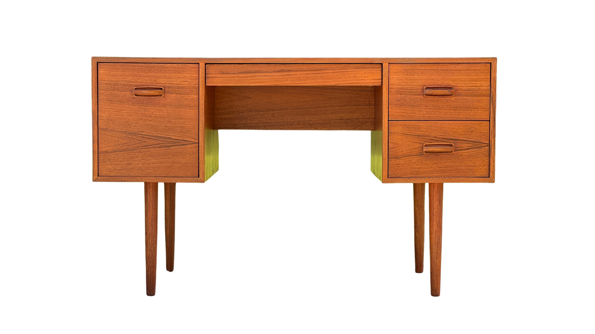 Teak Five Drawer Desk