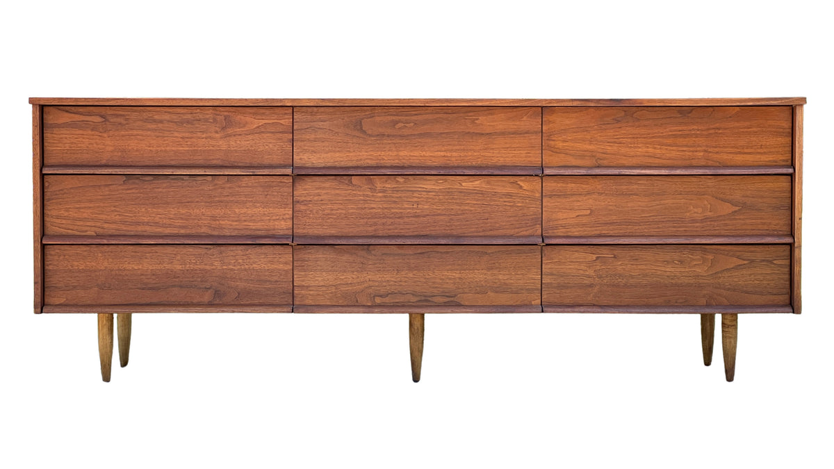 Walnut Nine Drawer Dresser