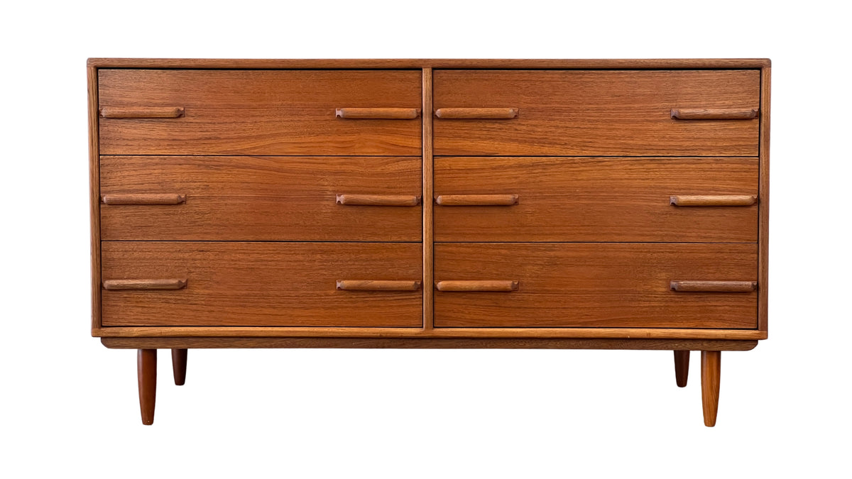 Teak Six Drawer Dresser