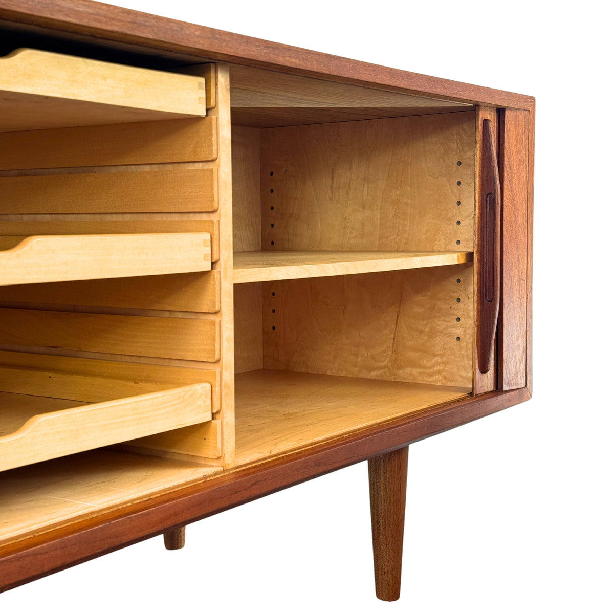 Danish Teak Tambour Door Sideboard