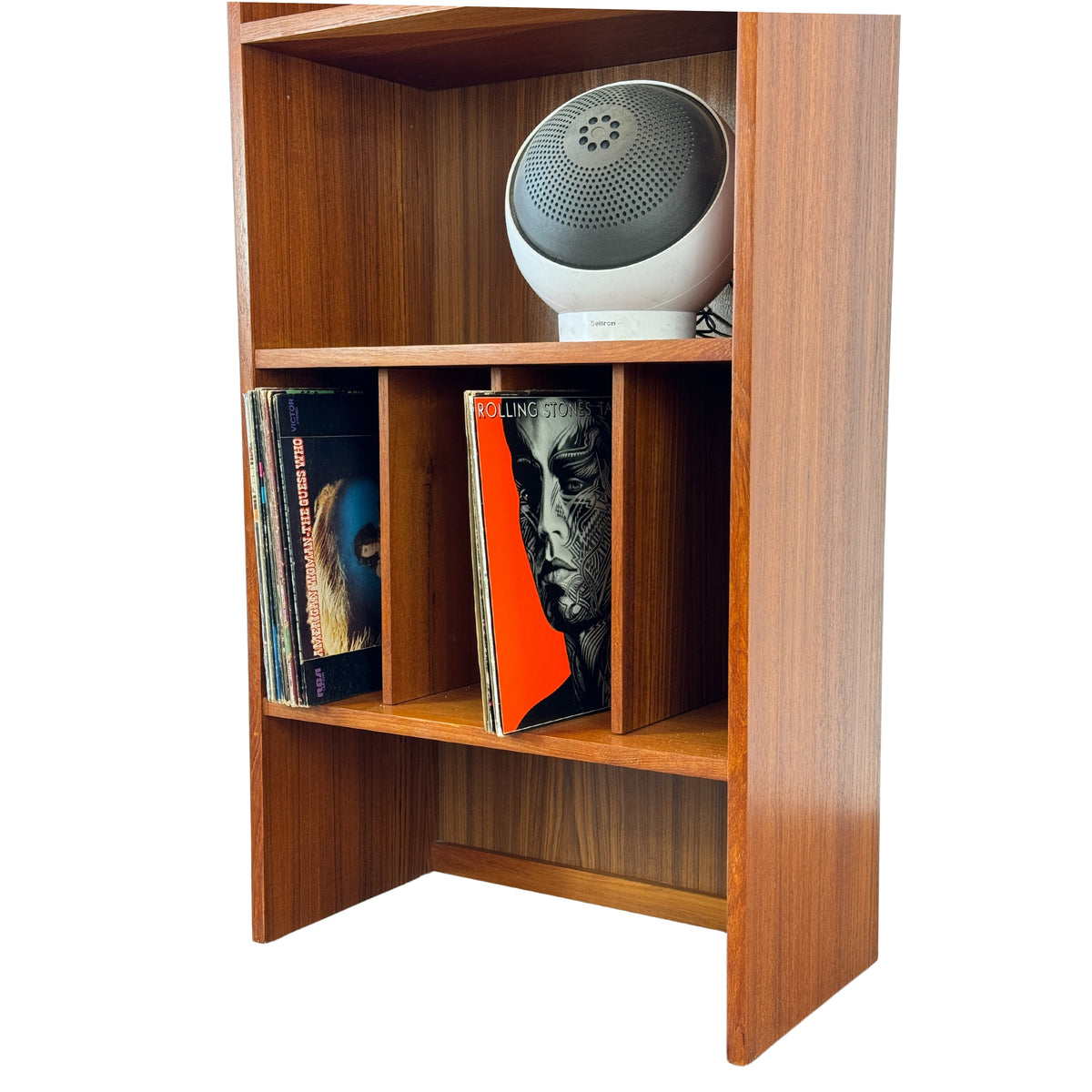Teak Bookcase with Record Storage