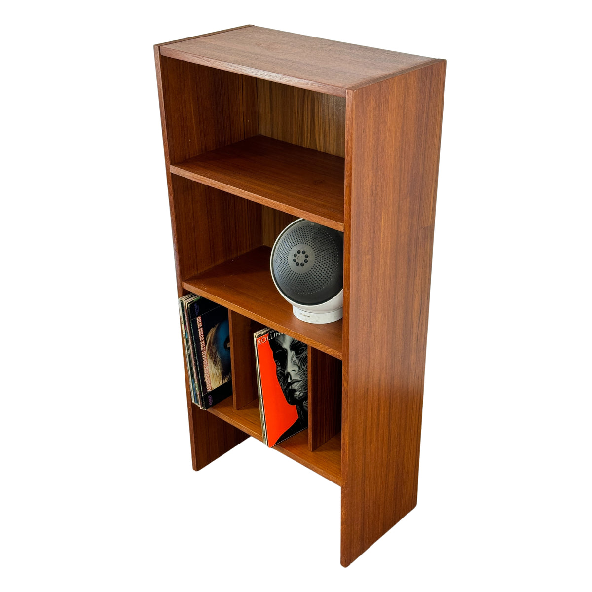 Teak Bookcase with Record Storage
