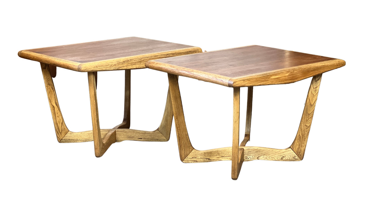 Walnut and Ash End Tables by Kroehler Decade Five Furniture Co