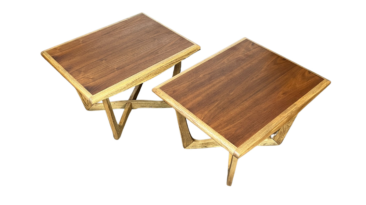 Walnut and Ash End Tables by Kroehler