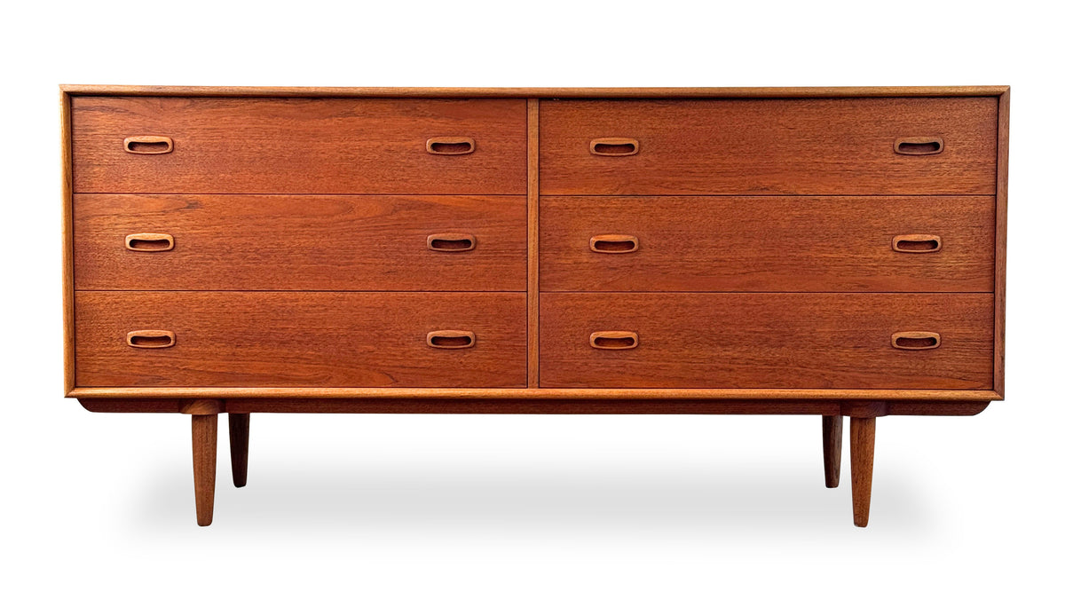 Teak Six Drawer Dresser