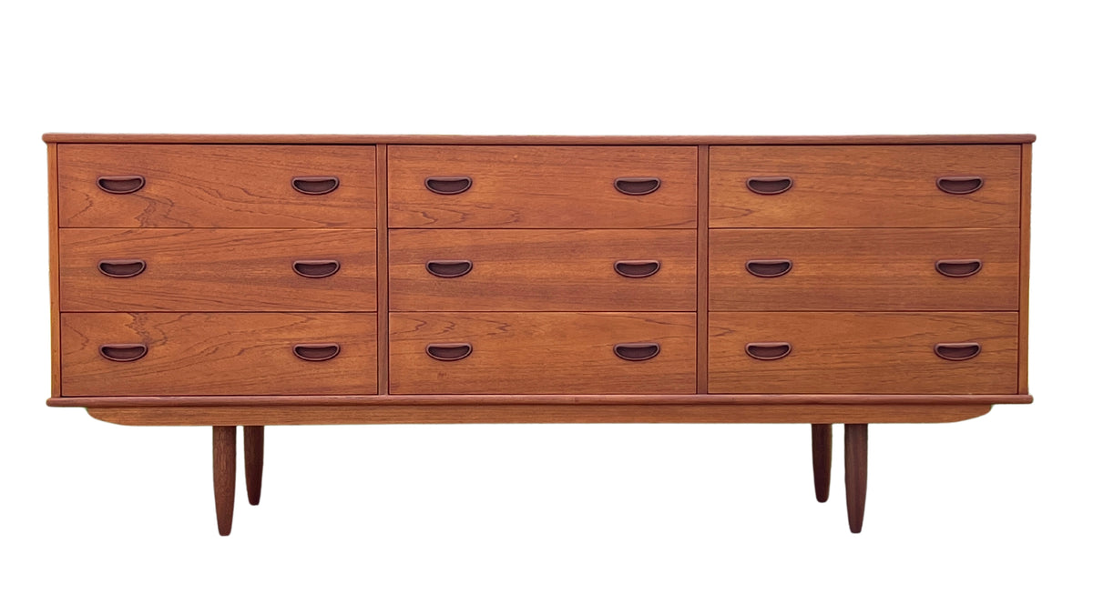 Teak Nine Drawer Dresser