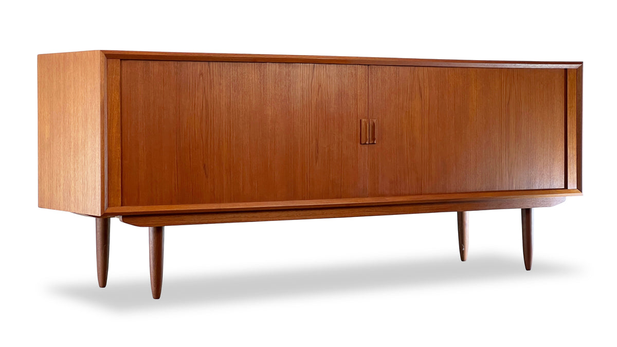 Teak Tambour Door Sideboard by Sven Aage Larsen