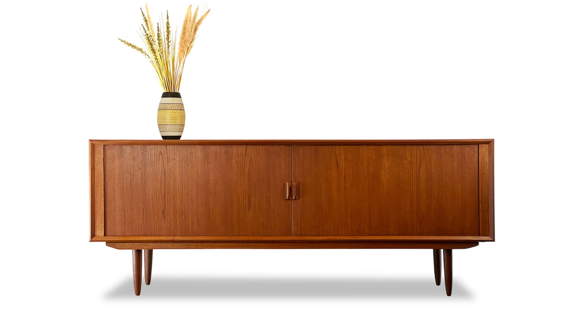 Teak Tambour Door Sideboard by Sven Aage Larsen