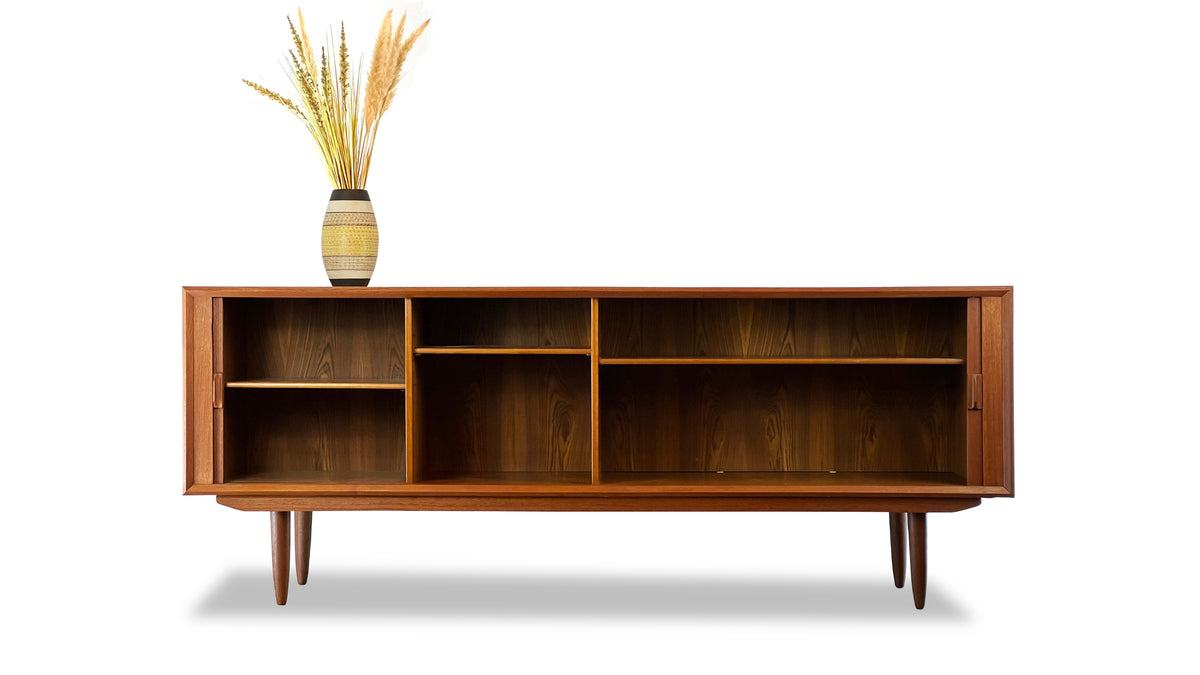 Teak Tambour Door Sideboard by Sven Aage Larsen