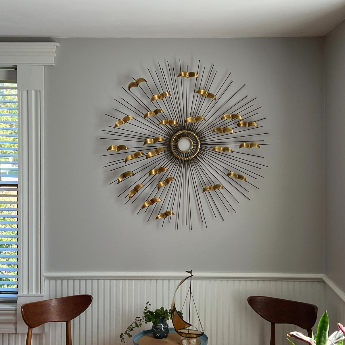 Brass Sunburst with Birds