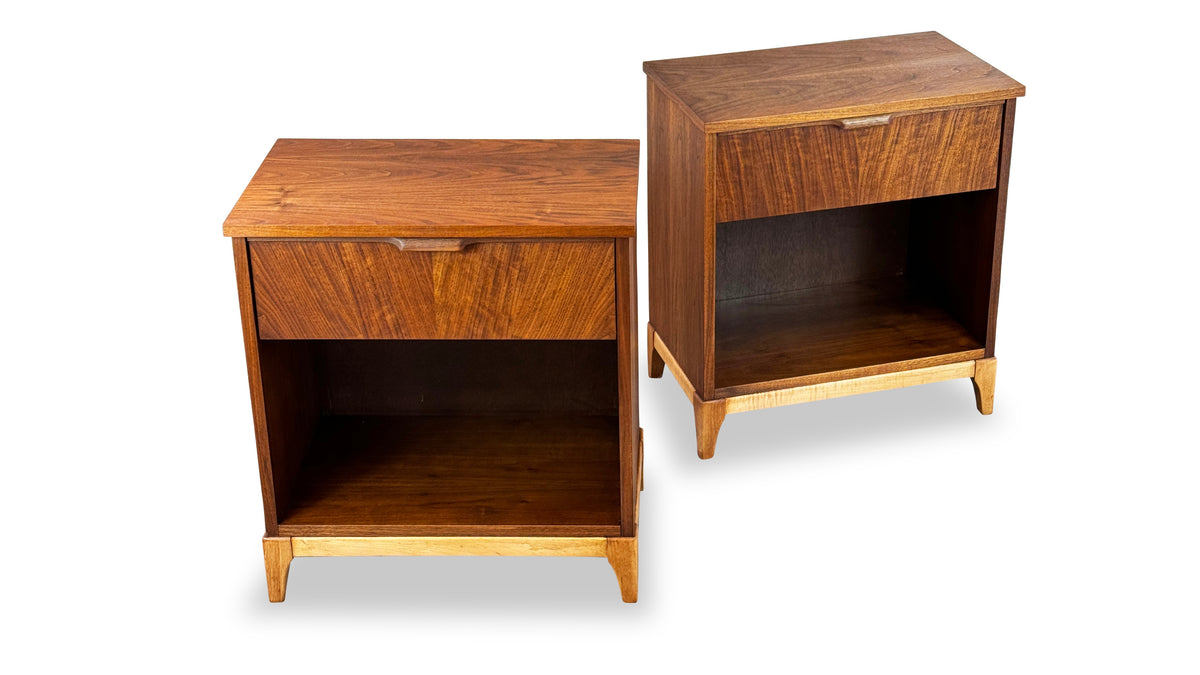 Walnut Nightstands by Kaufman