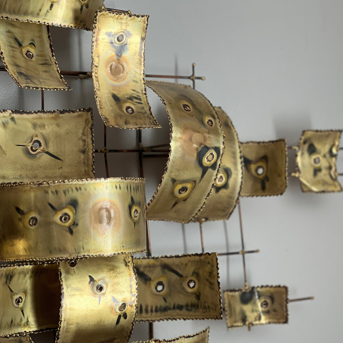 Vintage Brass and Copper Wall Sculpture