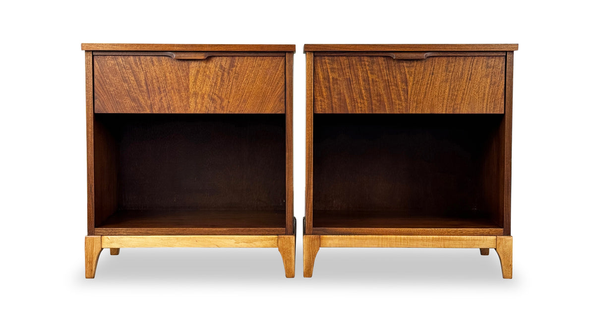 Walnut Nightstands by Kaufman