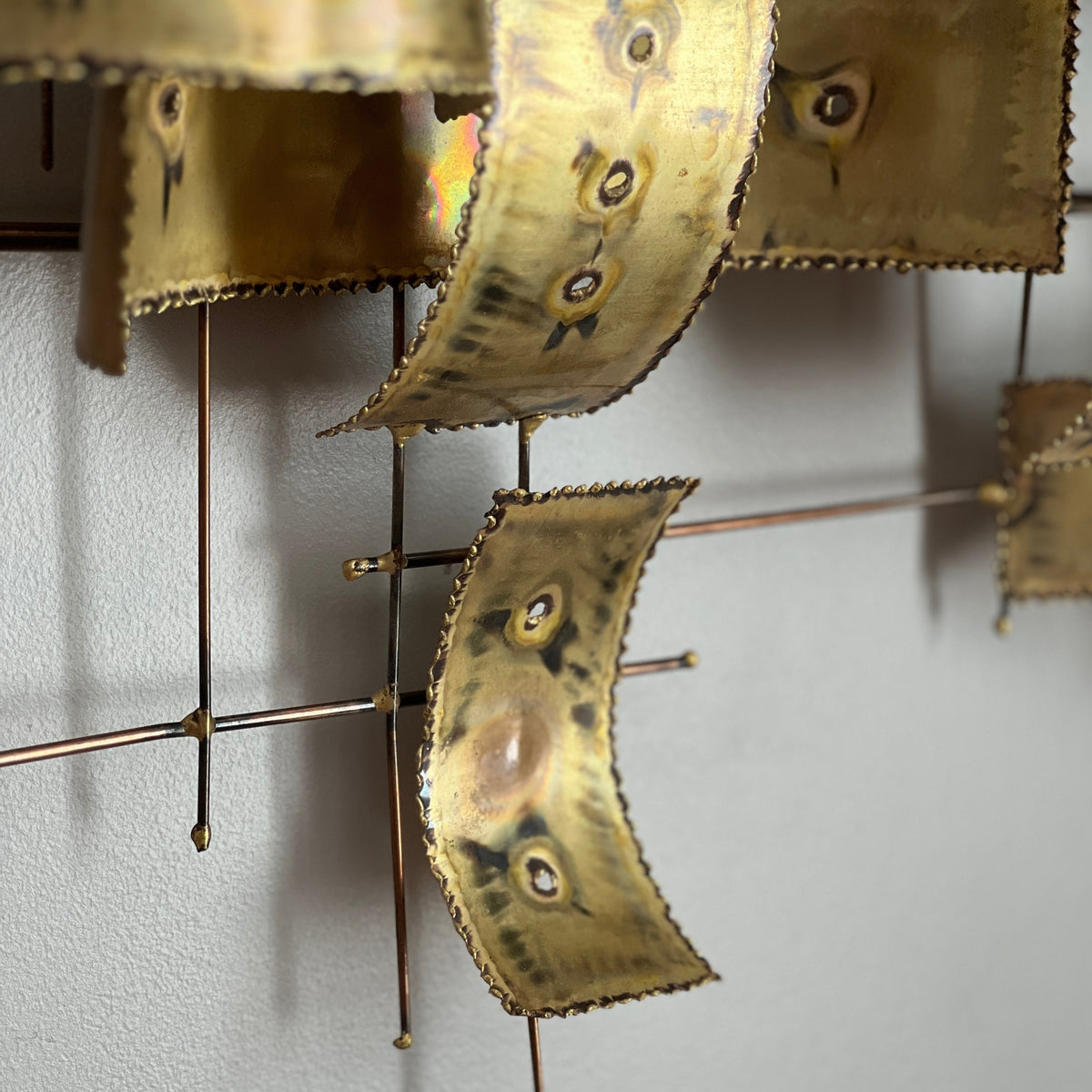 Vintage Brass and Copper Wall Sculpture