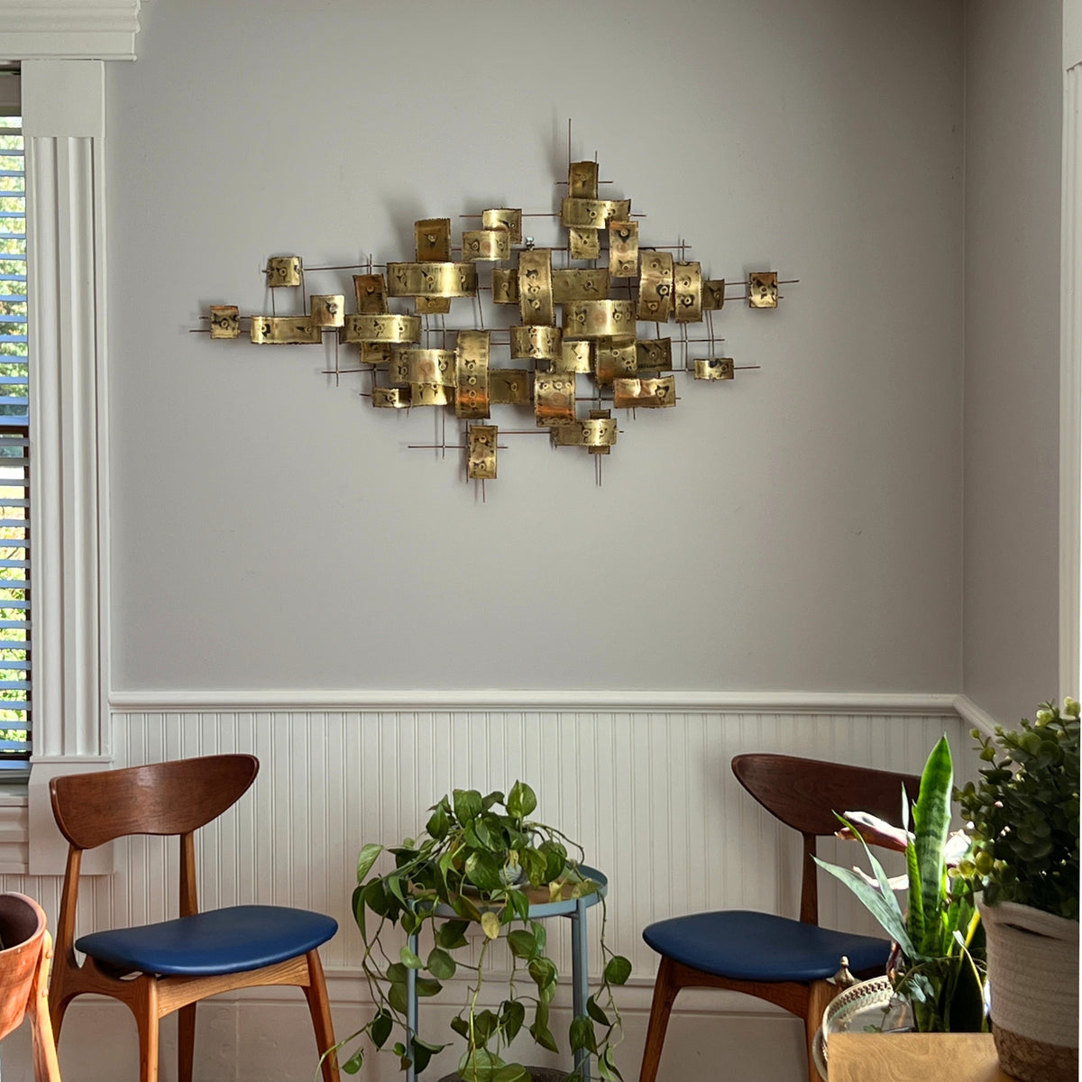 Vintage Brass and Copper Wall Sculpture