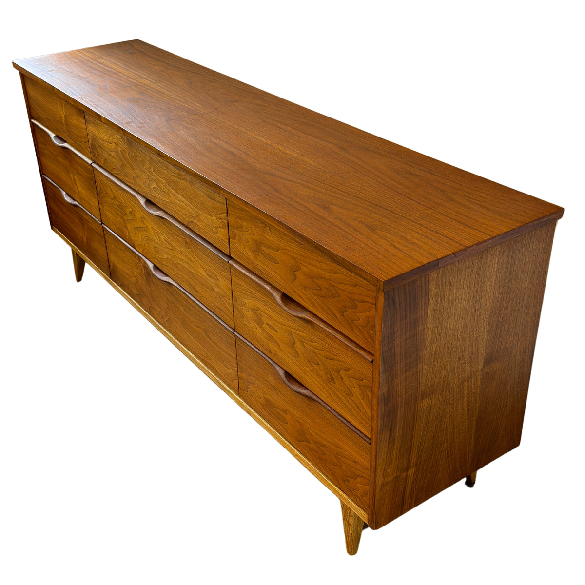 Walnut Nine Drawer Dresser by Peppler