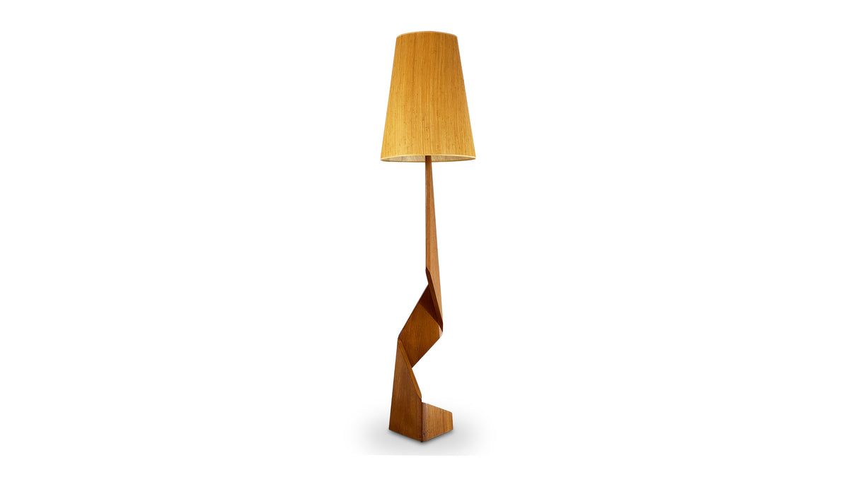 Teak Zig Zag Floor Lamp