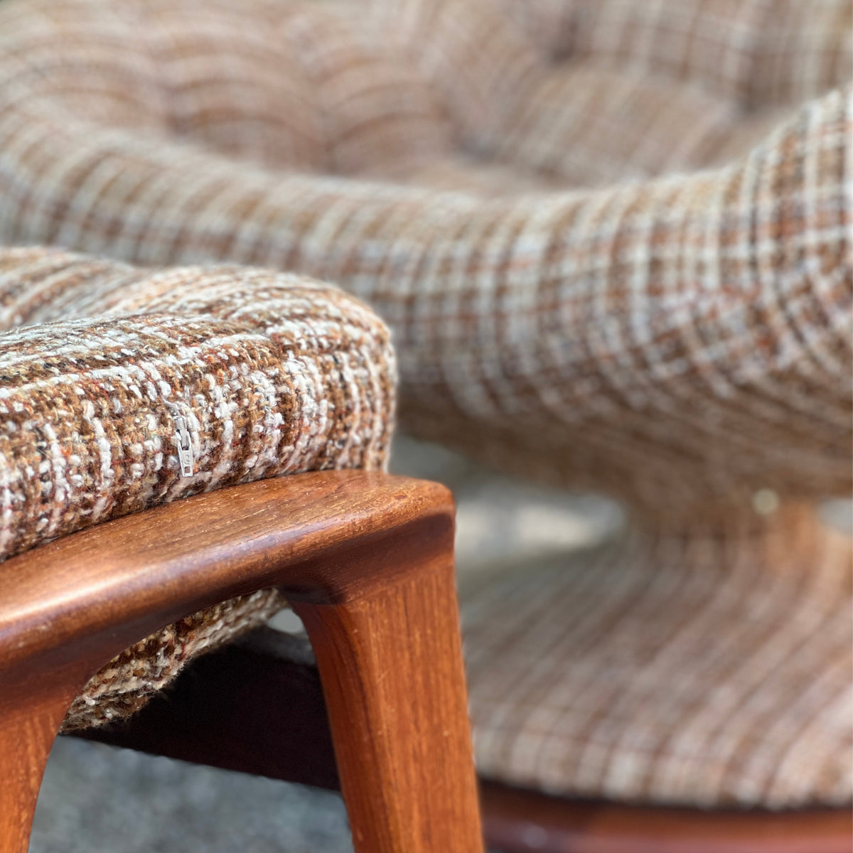 R. Huber Scoop Swivel Chair and Footstool