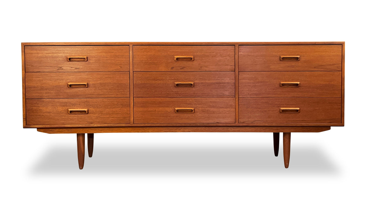 Teak Nine Drawer Dresser