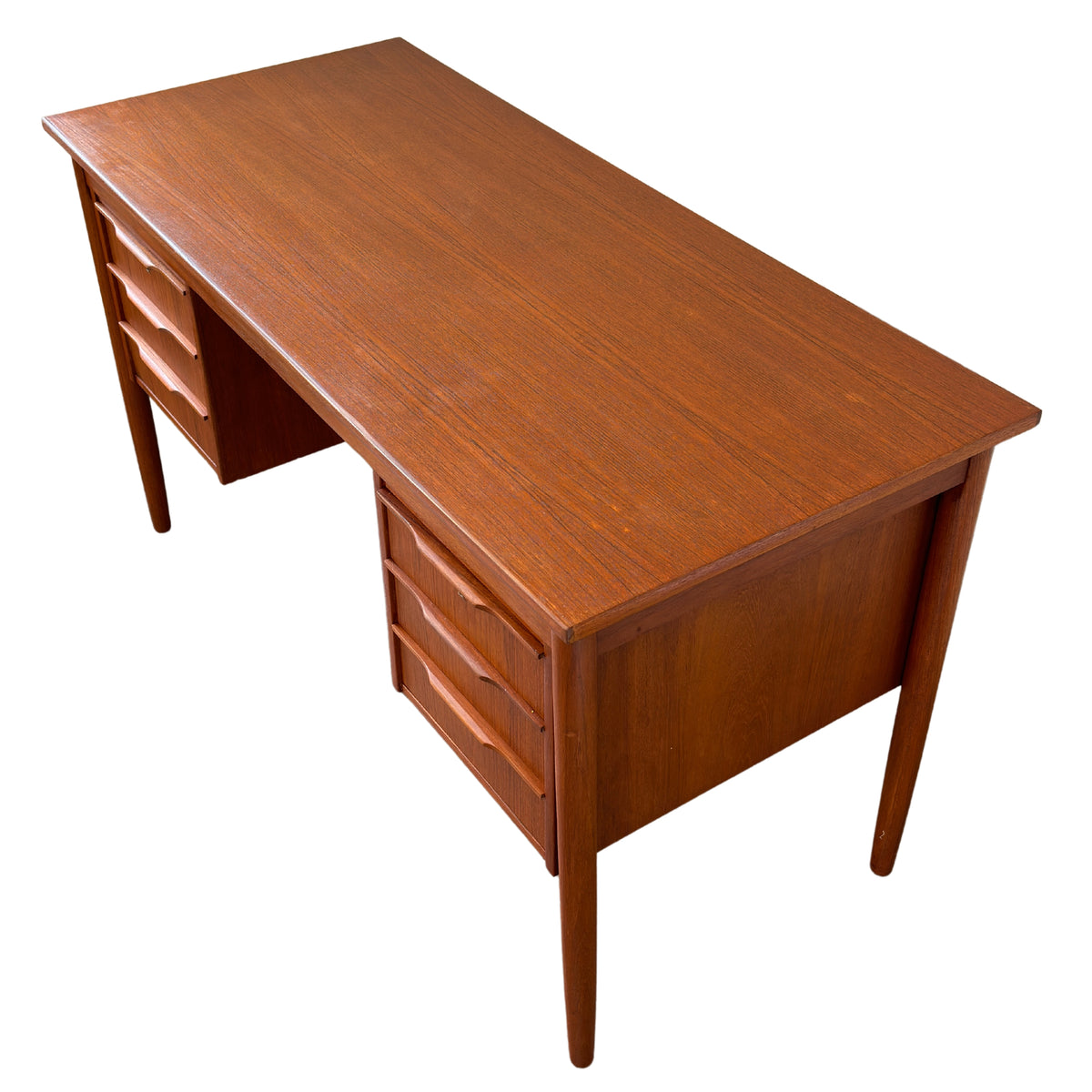 Teak Seven Drawer Desk