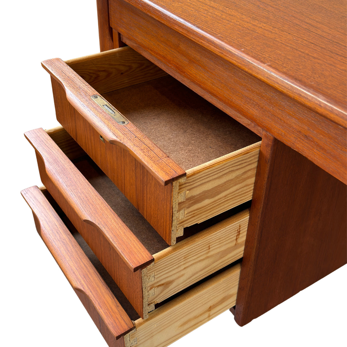 Teak Seven Drawer Desk