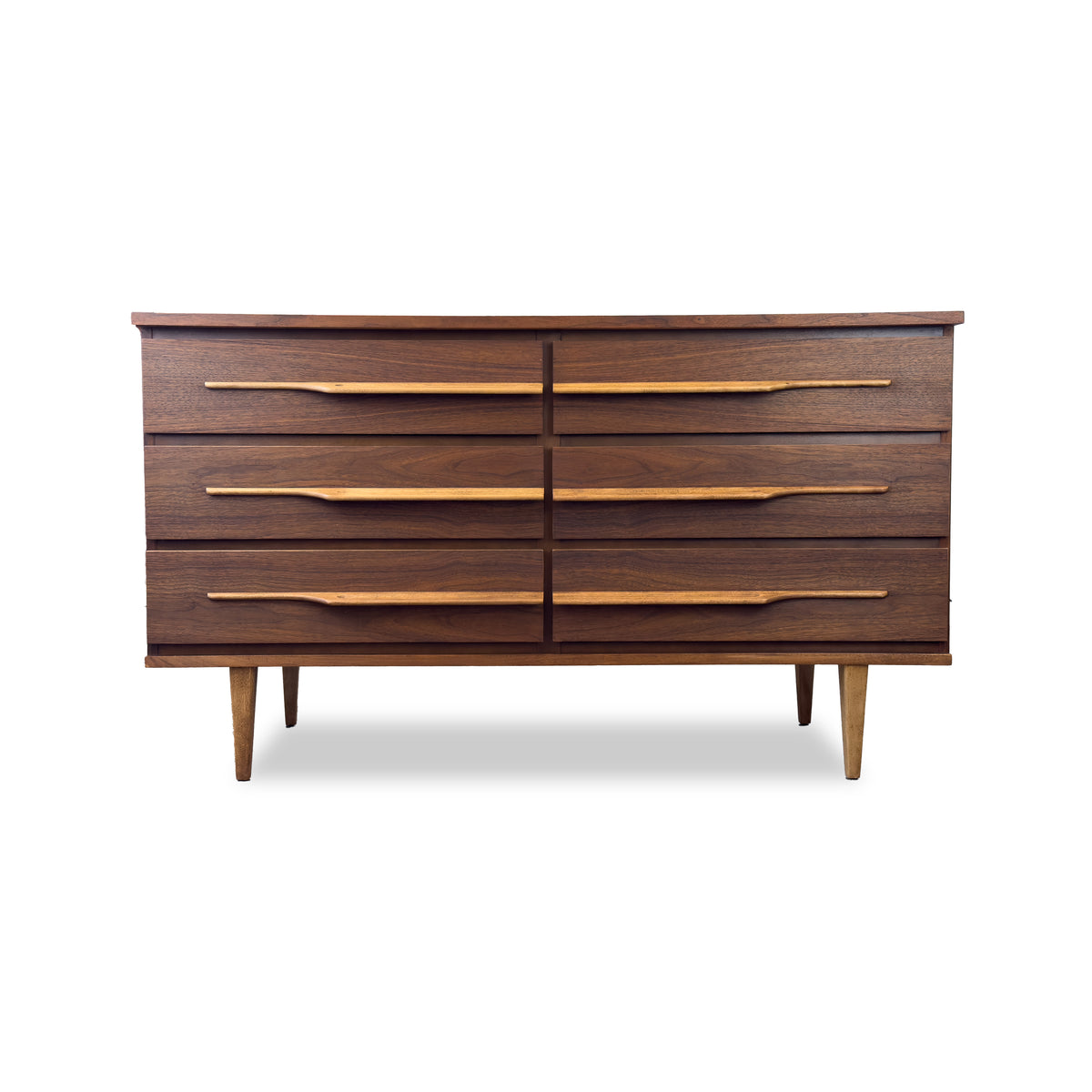 Walnut Six Drawer Dresser