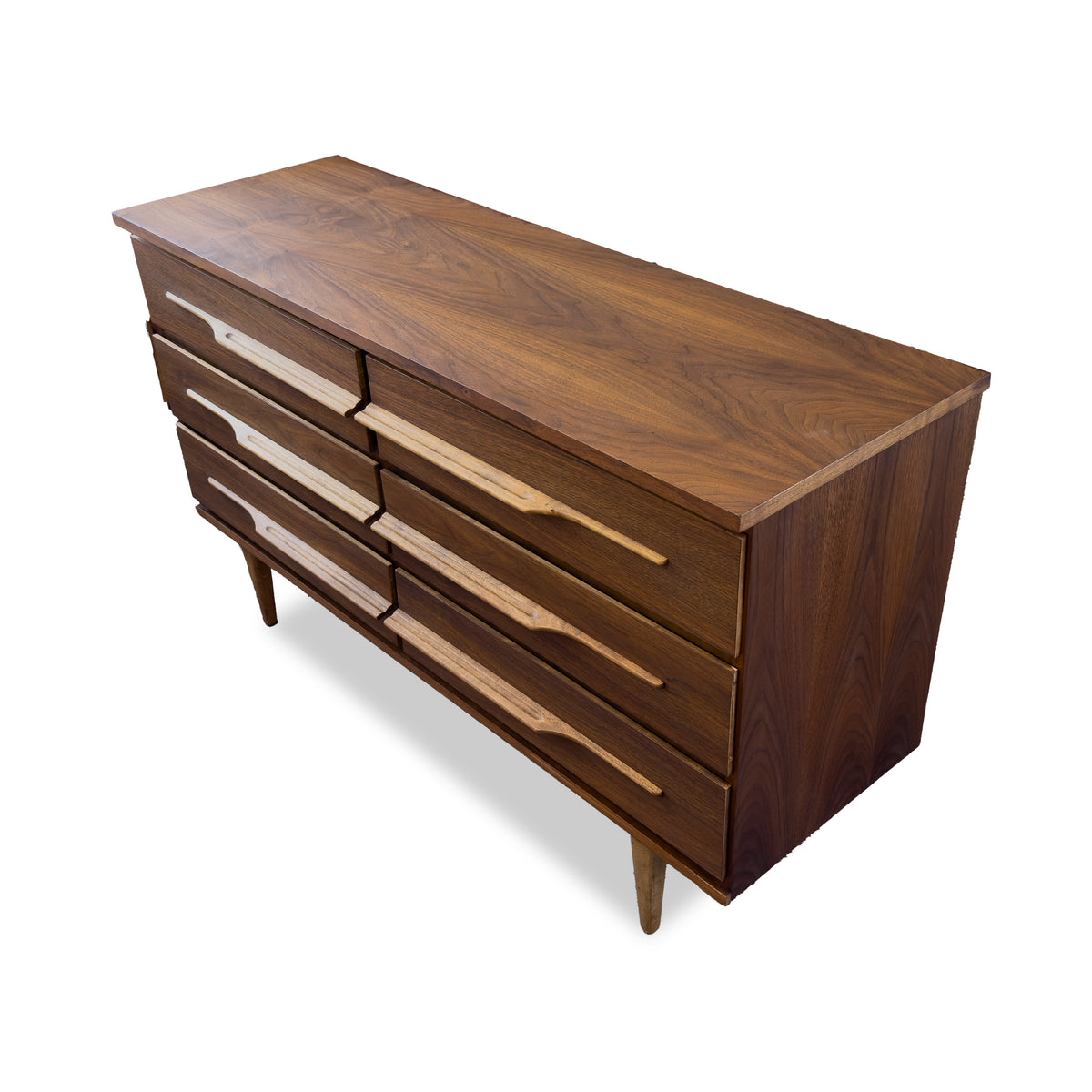 Walnut Six Drawer Dresser
