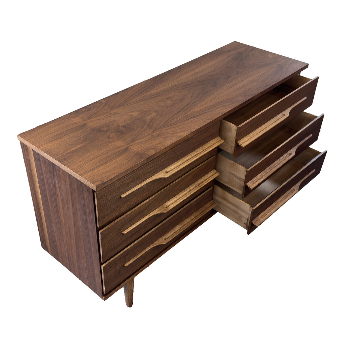 Walnut Six Drawer Dresser