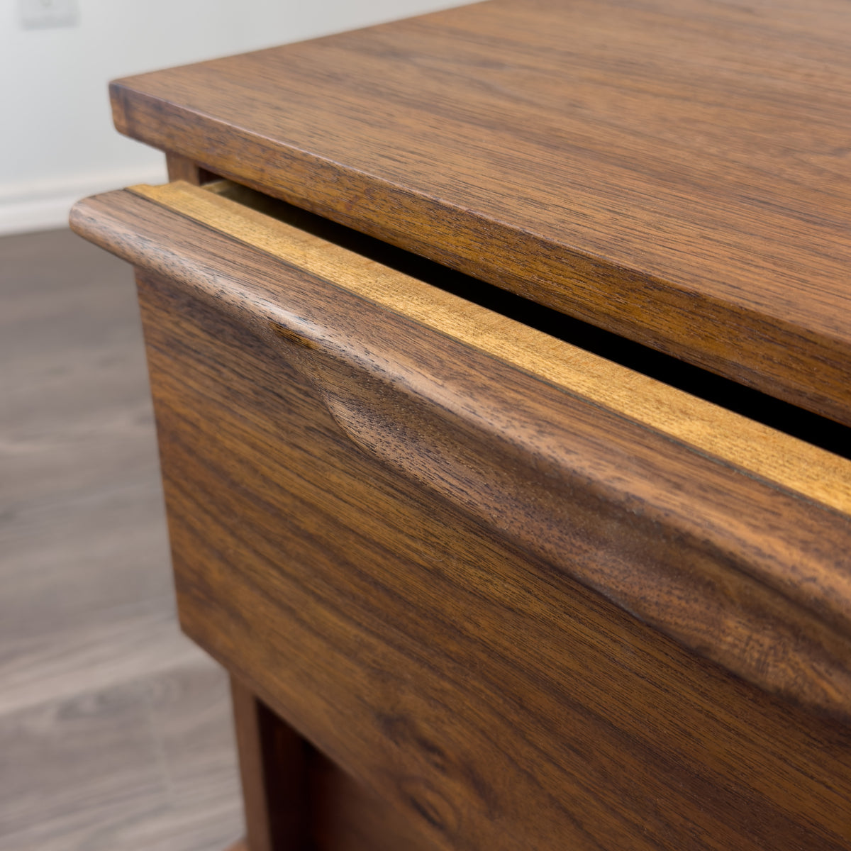 Two Drawer Walnut Nightstand