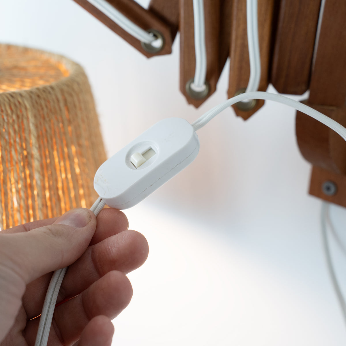 Teak Accordion Lamp