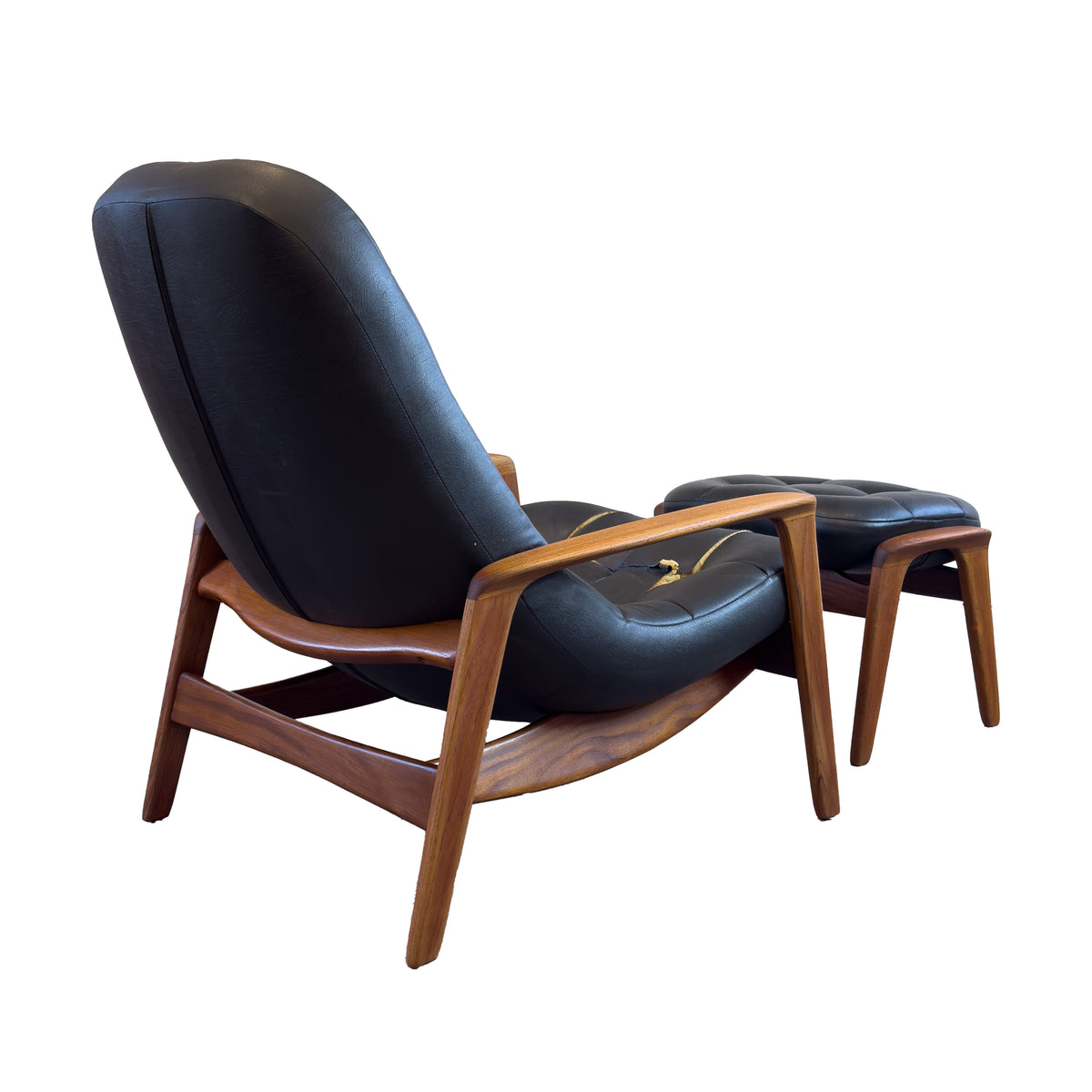 R. Huber Teak Scoop Chair and Ottoman