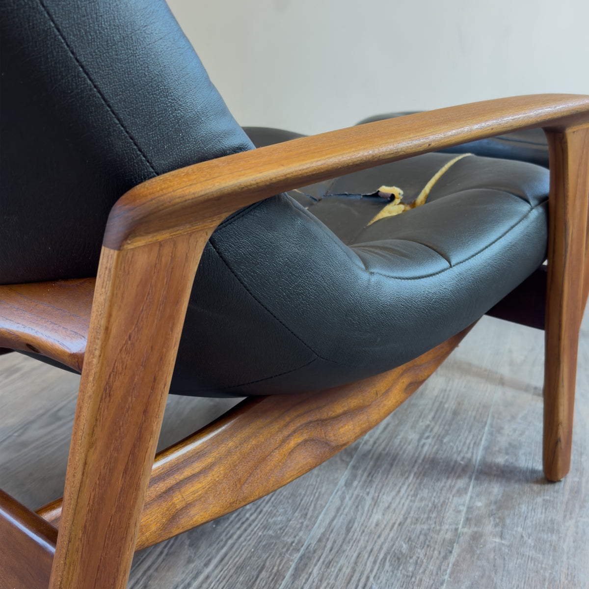 R. Huber Teak Scoop Chair and Ottoman