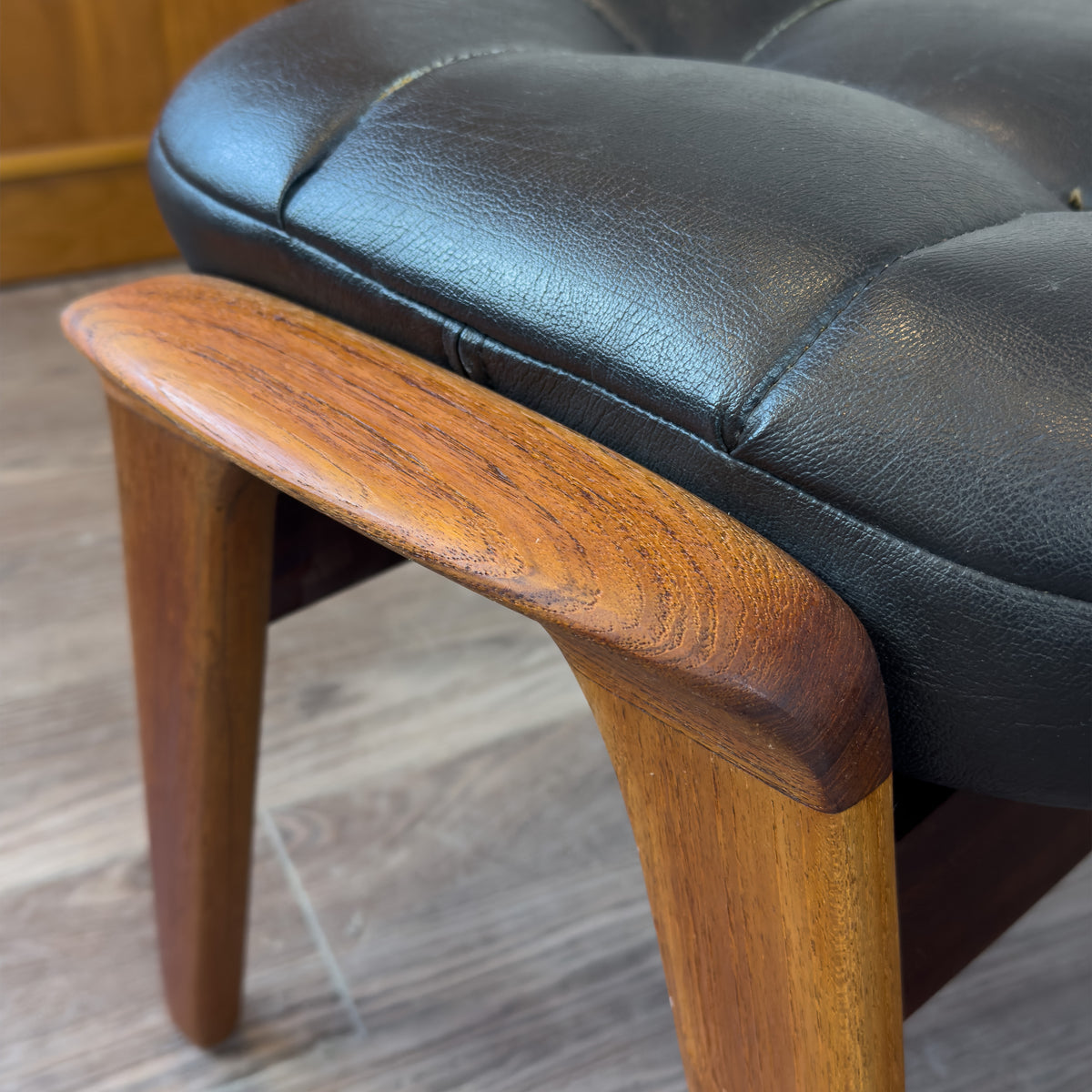 R. Huber Teak Scoop Chair and Ottoman