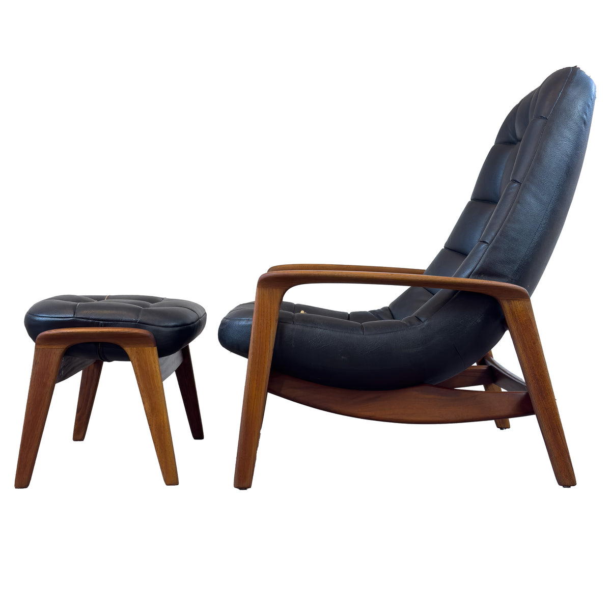 R. Huber Teak Scoop Chair and Ottoman