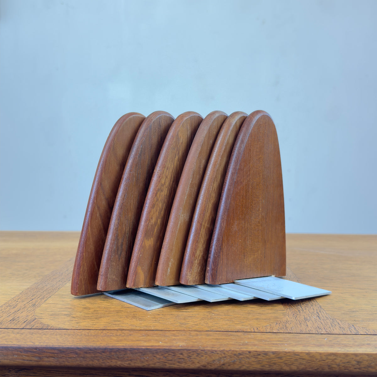 Set of Six Teak Bookends