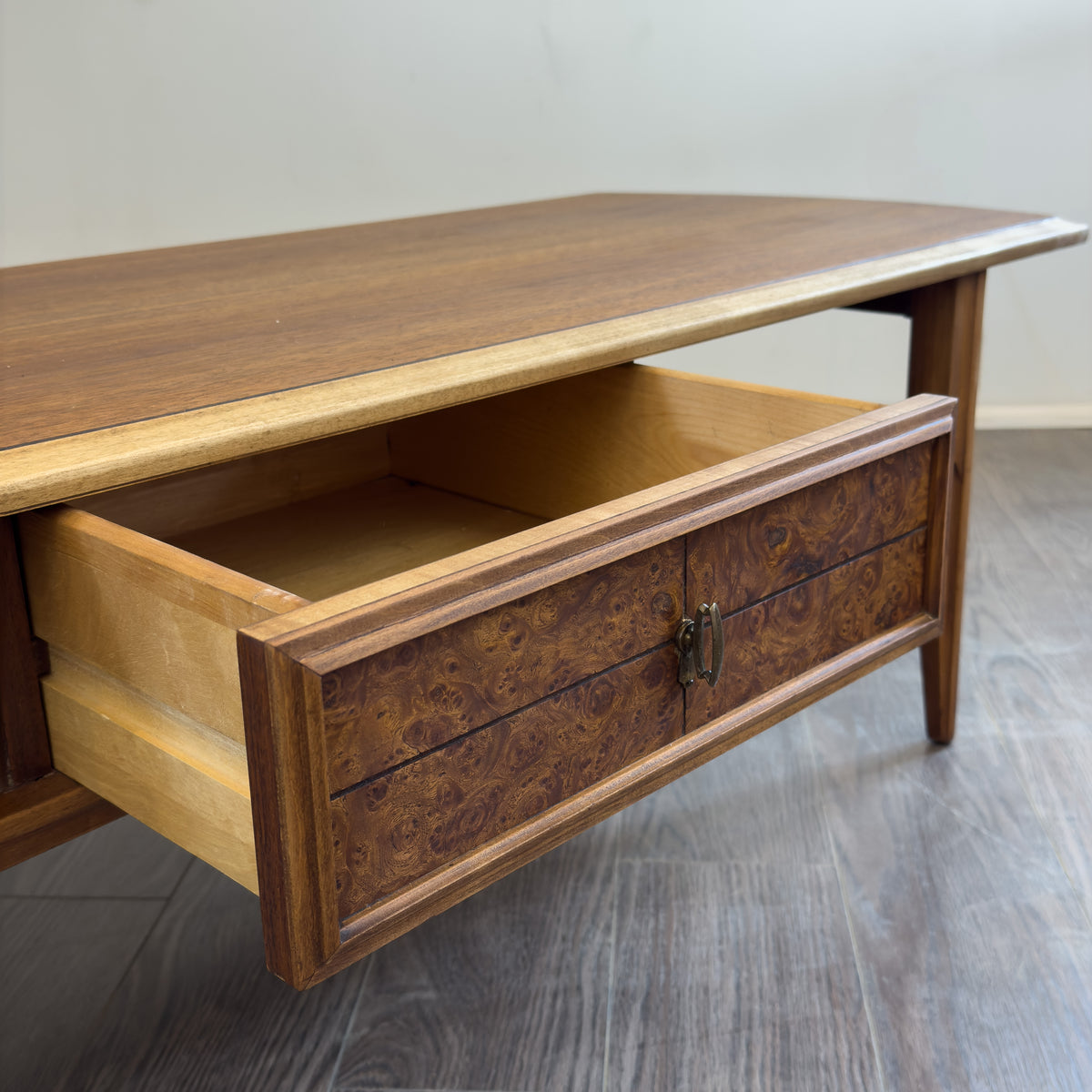 Vintage Walnut Burl Coffee Table