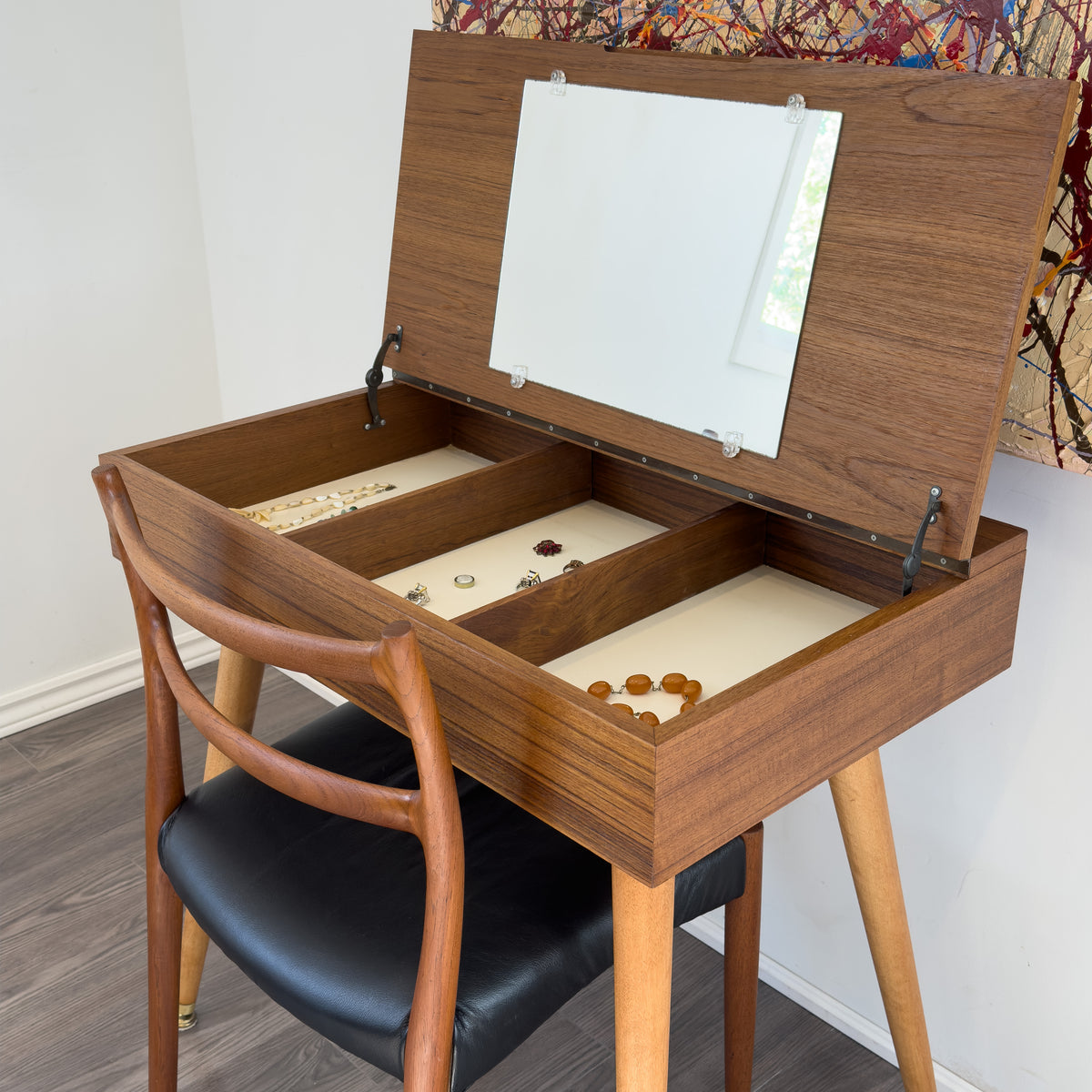 Compact Teak Vanity/Desk