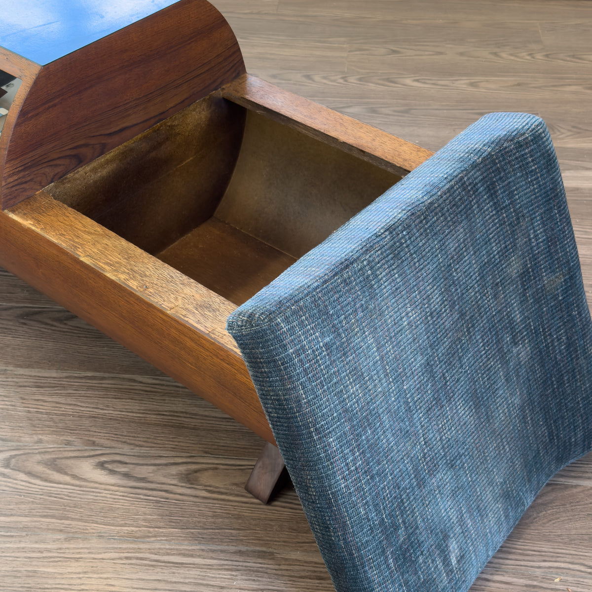 Vintage Teak Drum Bench