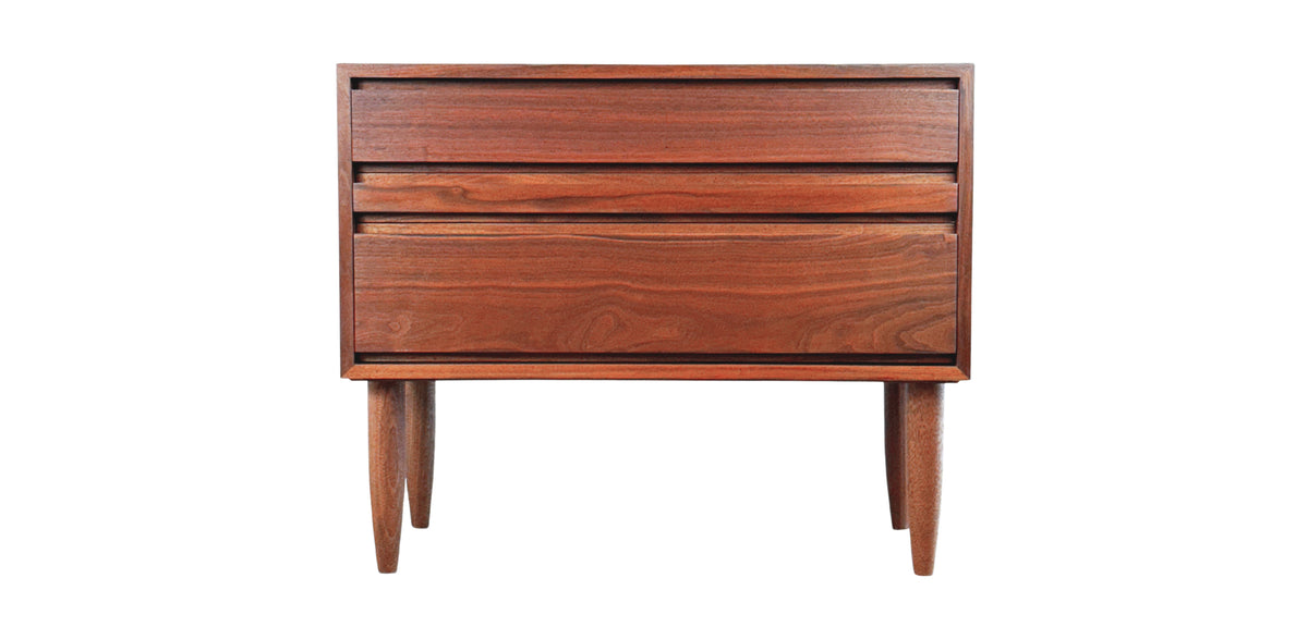 Walnut Three Drawer Chest/Nightstand