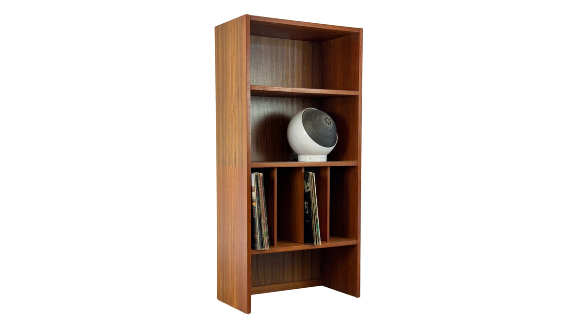 Teak Bookcase with Record Storage