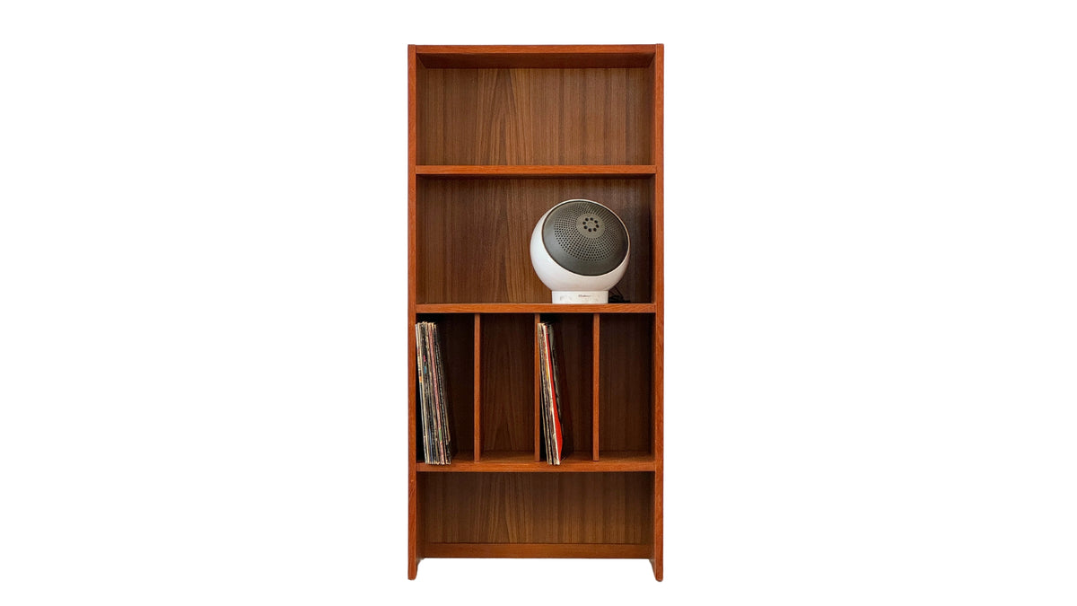 Teak Bookcase with Record Storage