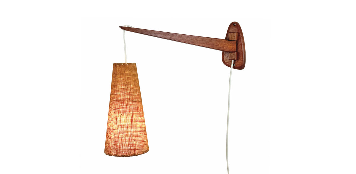 Teak Wall Mounted Swing Lamp