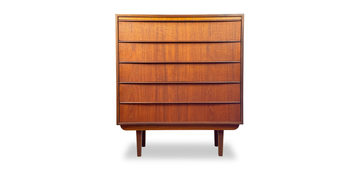 Mid Century Teak Highboy Dresser