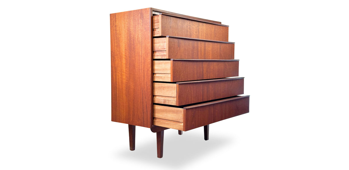 Mid Century Teak Highboy Dresser