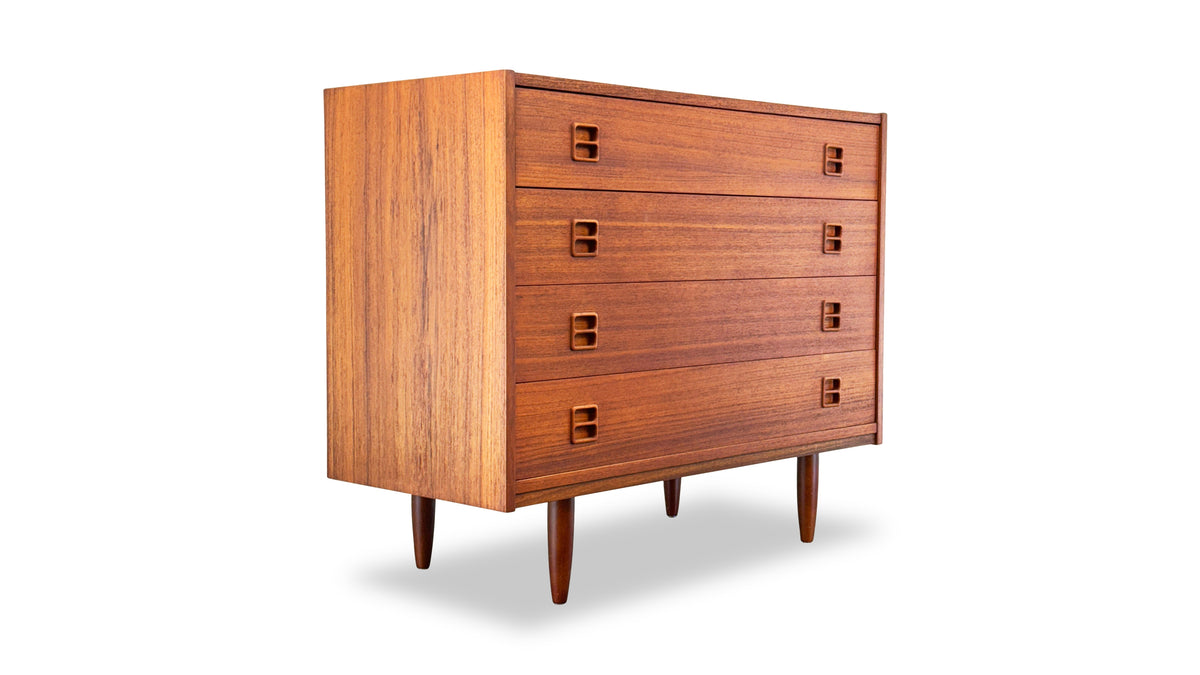 Teak Four Drawer Dresser