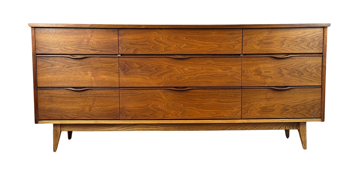 Walnut Nine Drawer Dresser by Peppler