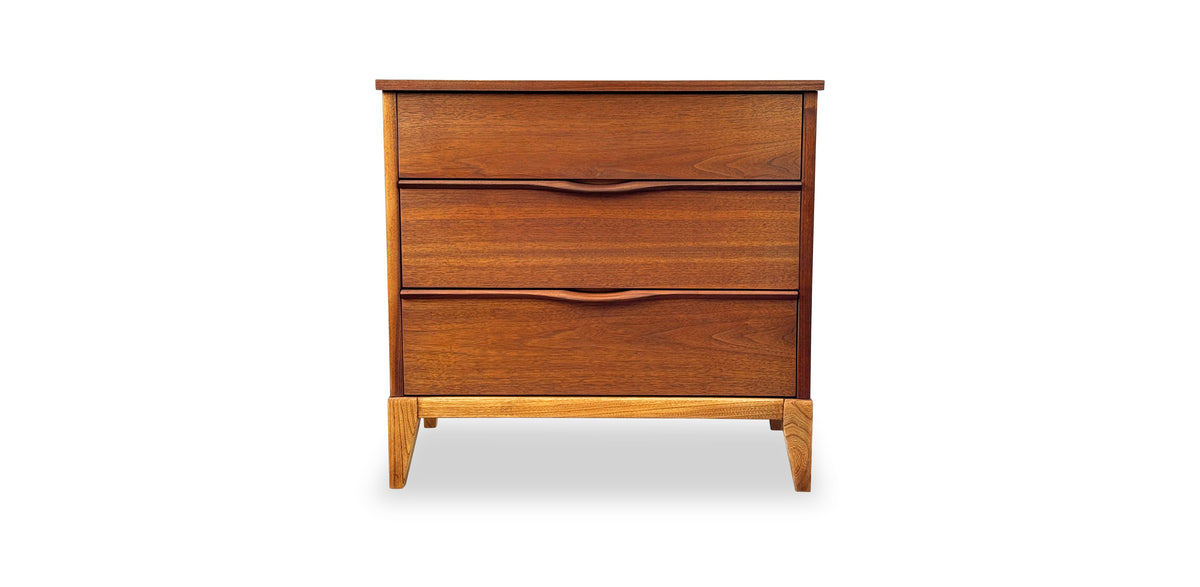 Walnut Three Drawer Dresser